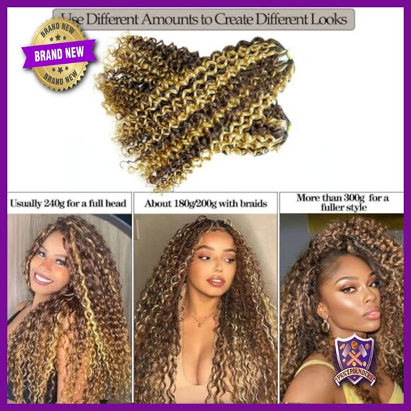 Human Hair Crochet Extensions 18 Inch Knotless Curly Braiding 60g